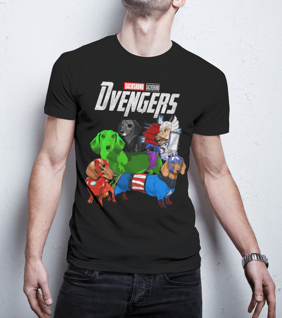 Dachshund Dvengers Dogs In Superhero Costumes T-Shirt