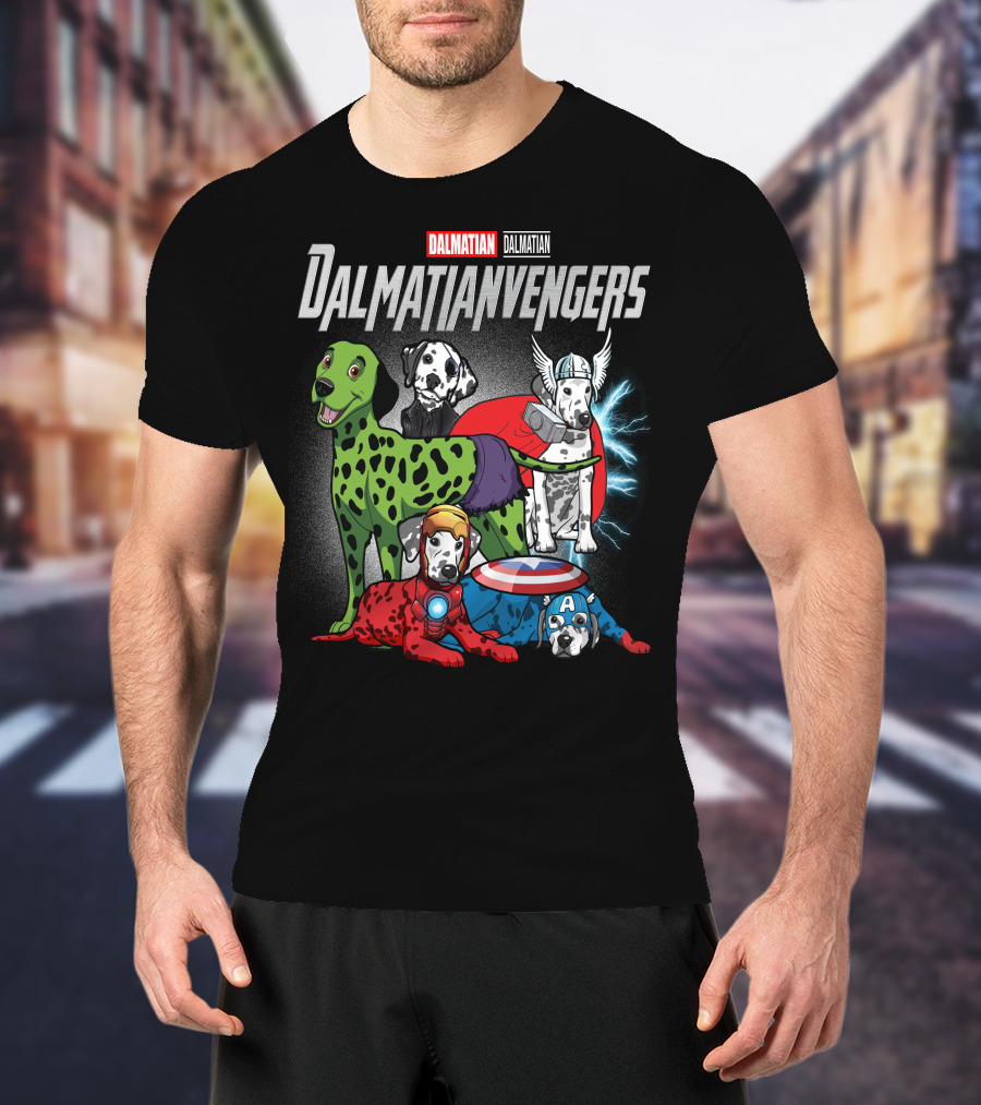 Dalmatian Dalmatianvengers Captain Thor Hulk Iron T-Shirt