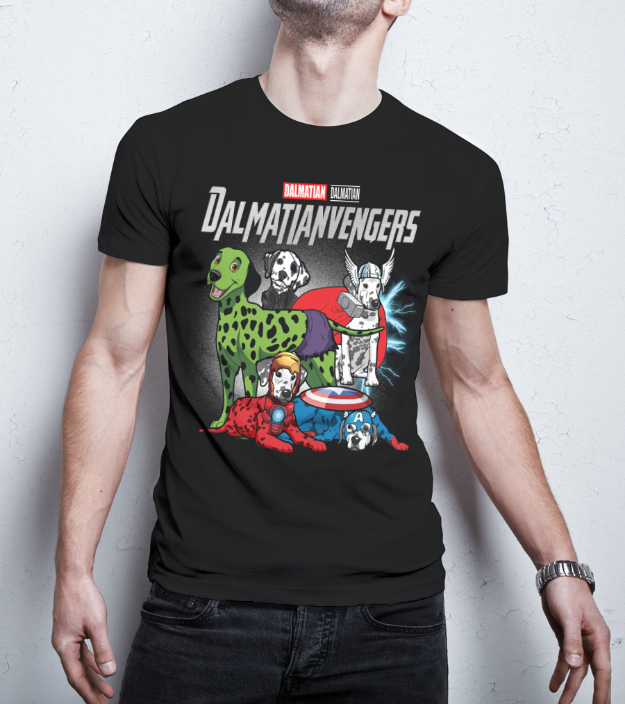 Dalmatian Dalmatianvengers Captain Thor Hulk Iron T-Shirt