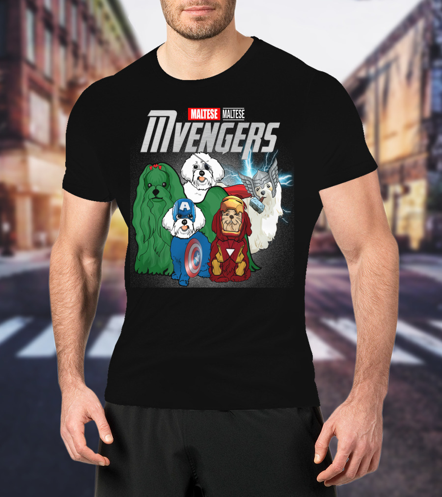 Maltese Mvengers Superhero Dogs T-Shirt