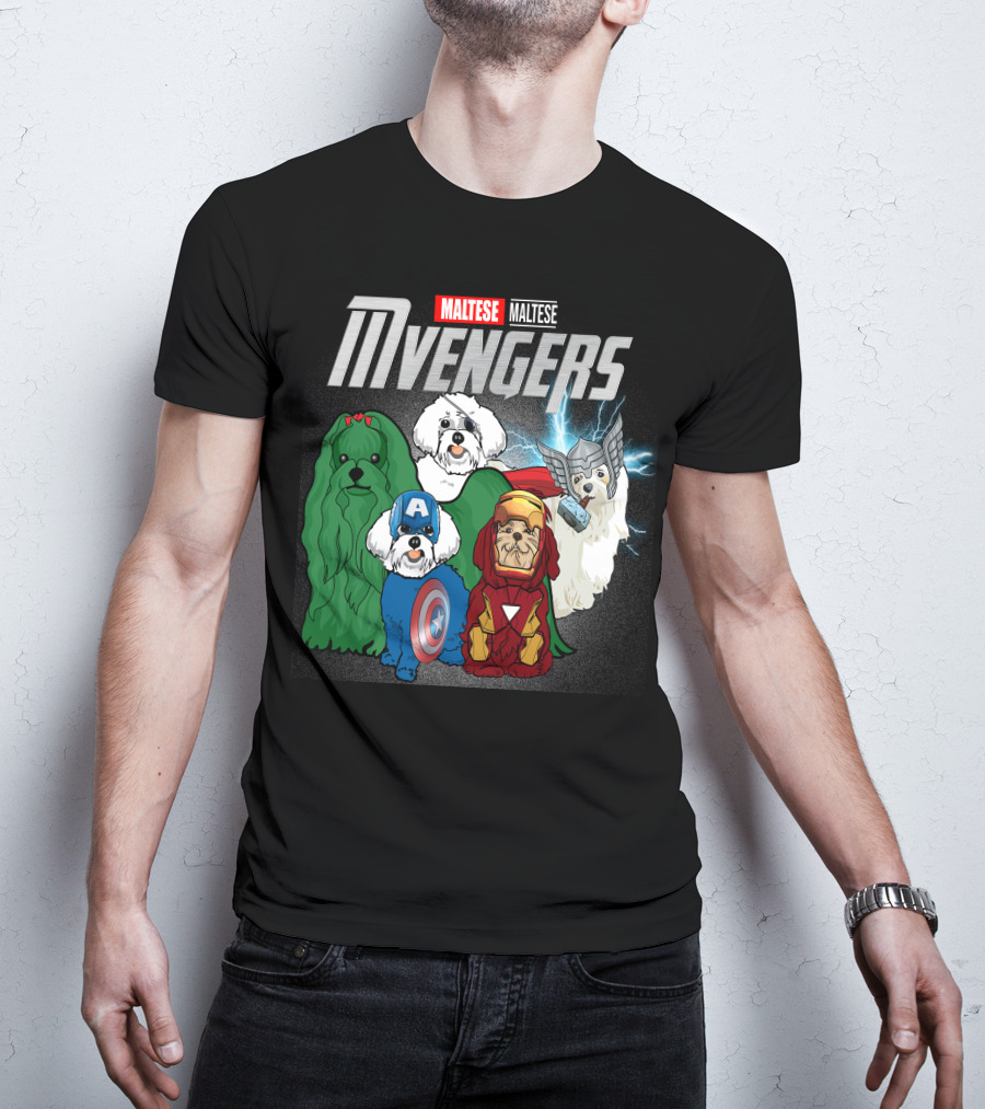 Maltese Mvengers Superhero Dogs T-Shirt