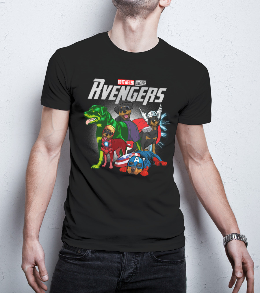 Rottweiler Rvengers Superhero Dogs T-Shirt