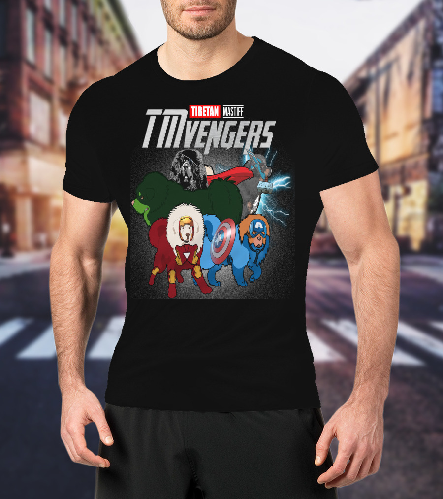 Tibetan Mastiff TMvengers Heroic Team-Up T-Shirt