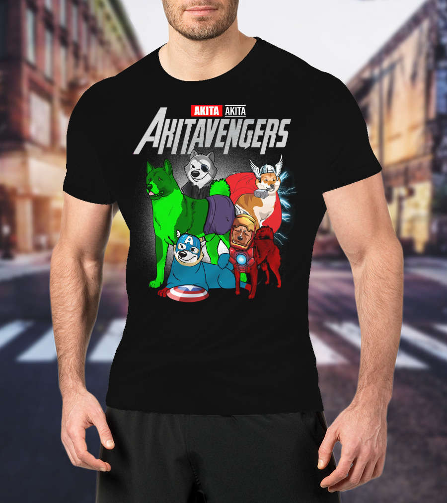 Akita Akitavengers Marvel Dog Heroes T-Shirt