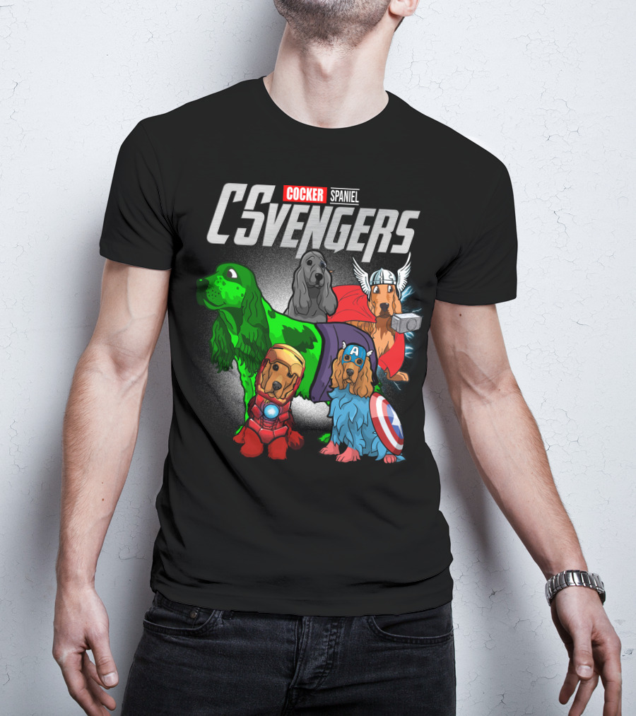 Cocker Spaniel CSvengers Superhero Dog Parody Avengers T-Shirt