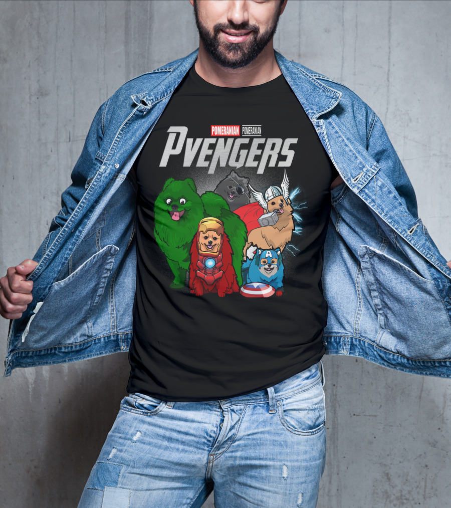 Pomeranian Pvengers Avengers Dog Superhero T-Shirt