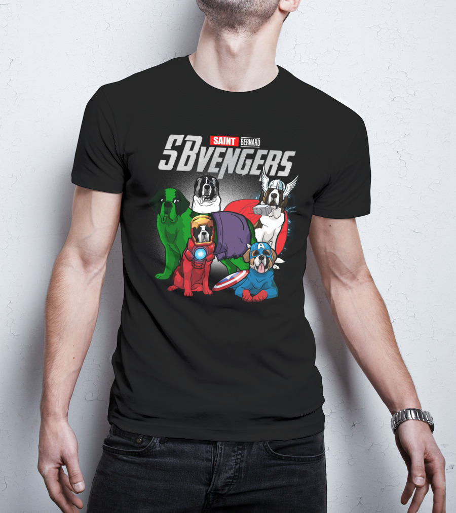Saint Bernard SBvengers Avengers-Inspired Dog Heroes T-Shirt