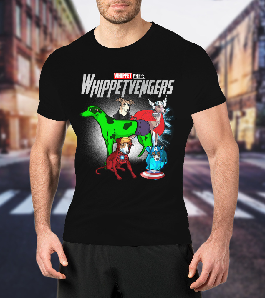 Whippet Whippetvengers Marvel Avengers Parody Dogs T-Shirt