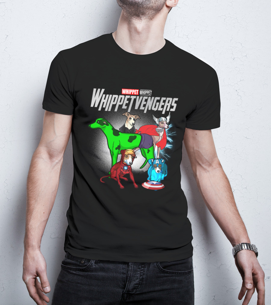 Whippet Whippetvengers Marvel Avengers Parody Dogs T-Shirt