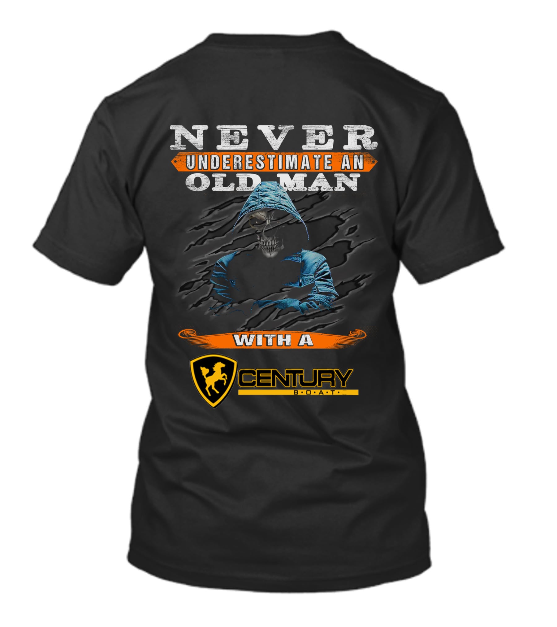 Never Underestimate An Old Man With A Century Boatyard Skull T-Shirt