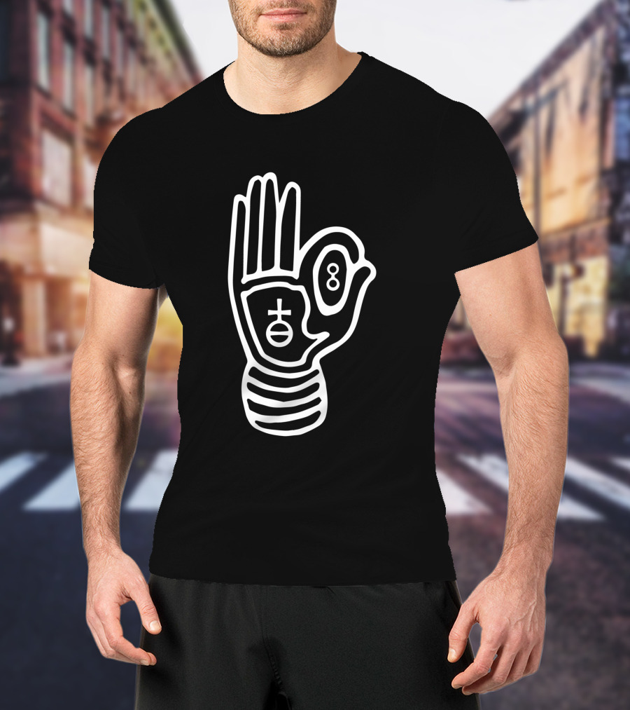 6 Fingered Hand With Symbolic Circle And Eight T-Shirt