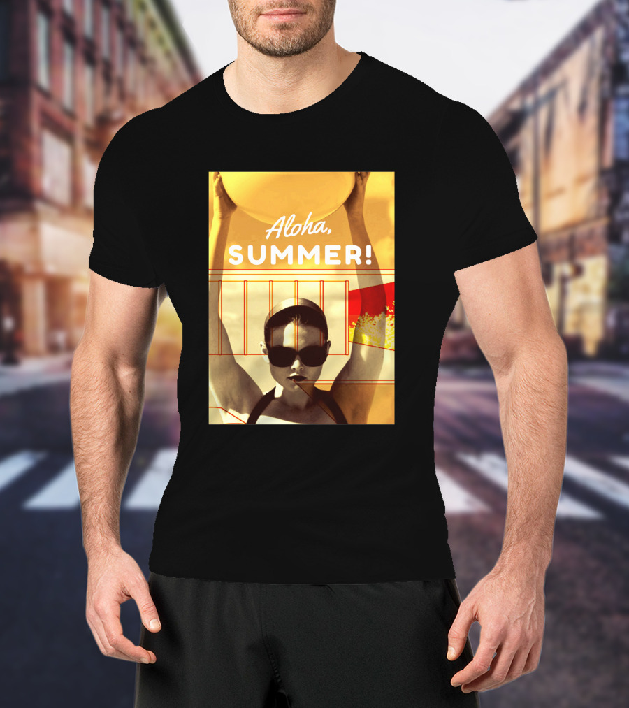 Aloha Summer Beach Ball Sunglasses Retro Vibes T-Shirt