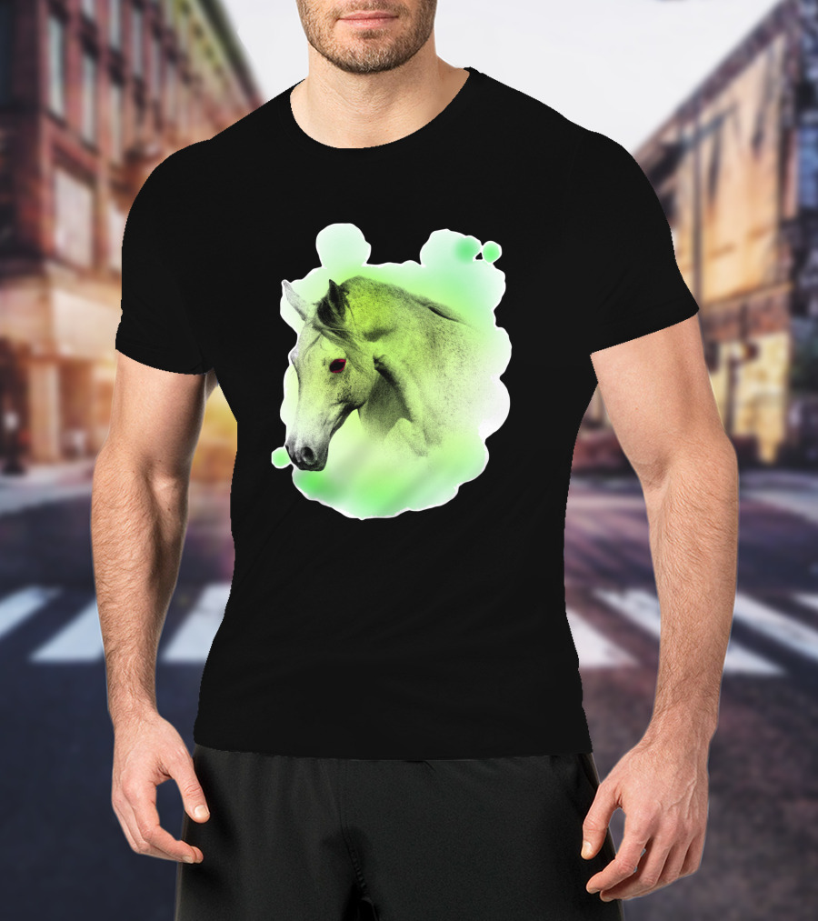 Arabic Horse Neon Green Art 334448 T-Shirt