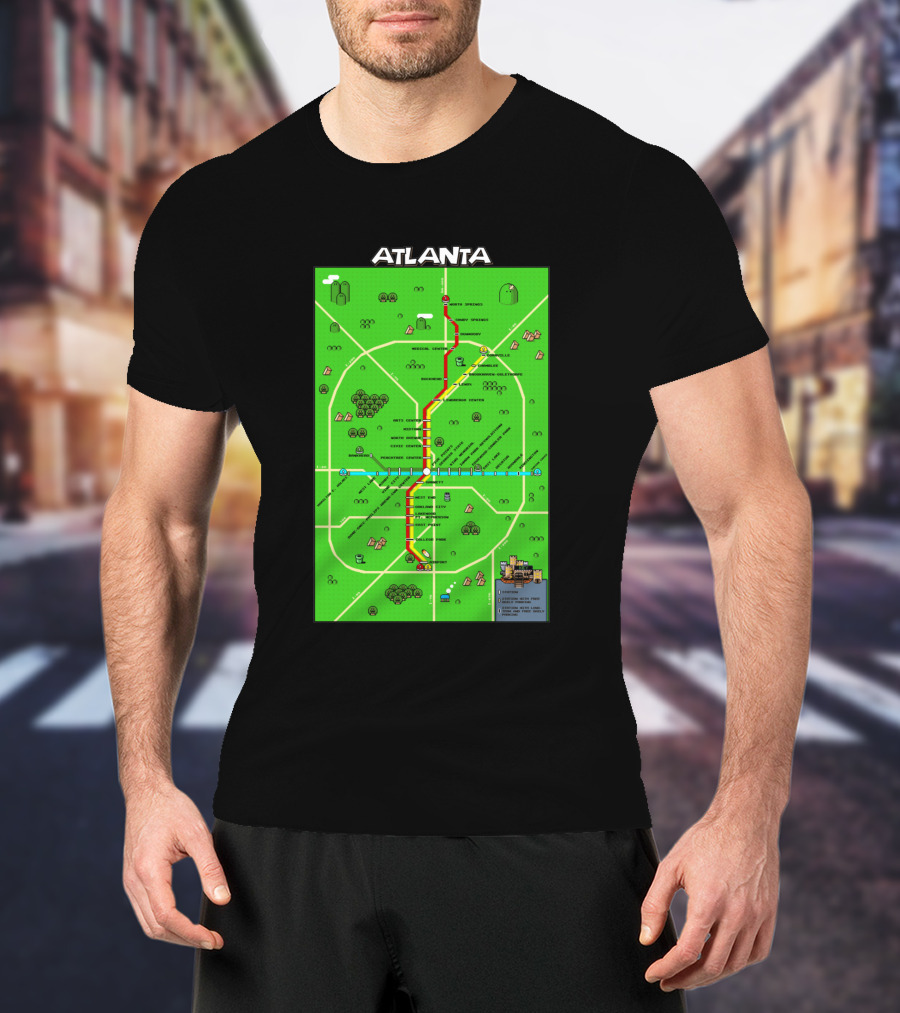 Atlanta Transit Map Super Mario Style 286711 T-Shirt