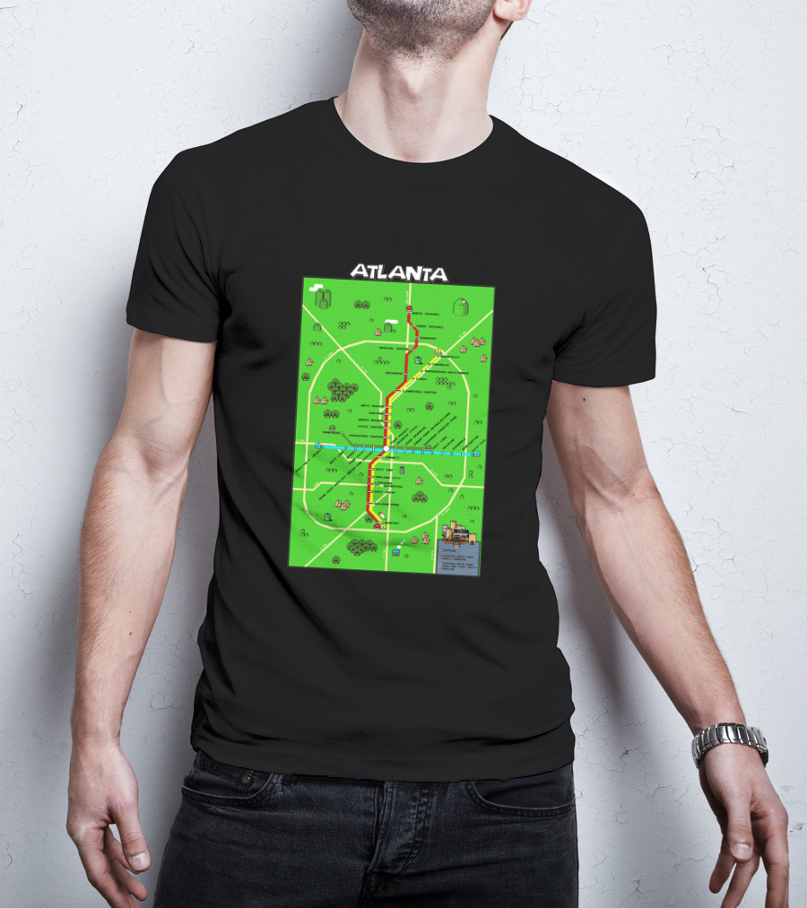 Atlanta Transit Map Super Mario Style 286711 T-Shirt