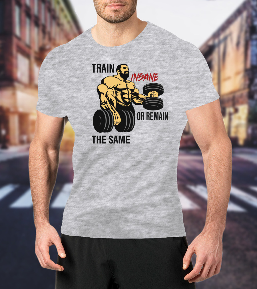 Train Insane Or Remain The Same Fitness And Bodybuilding T-Shirt