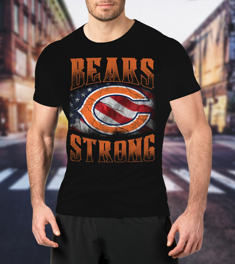 Bears Strong Chicago C Flag American Flag T-Shirt