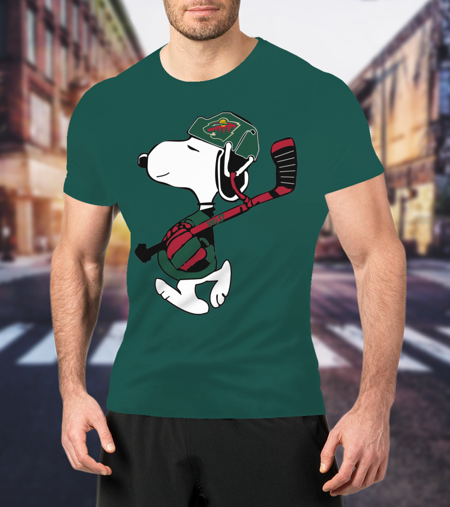 Minnesota Wild Snoopy Hockey T-Shirt