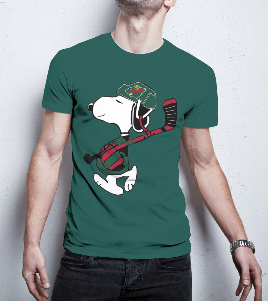 Minnesota Wild Snoopy Hockey T-Shirt