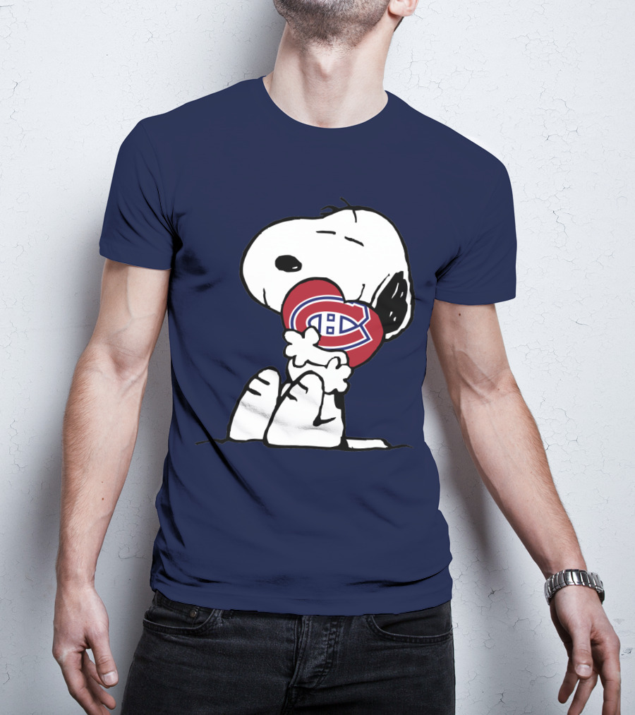 Montreal Canadiens Snoopy Hugging Heart T-Shirt