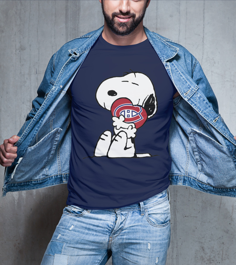 Montreal Canadiens Snoopy Hugging Heart T-Shirt