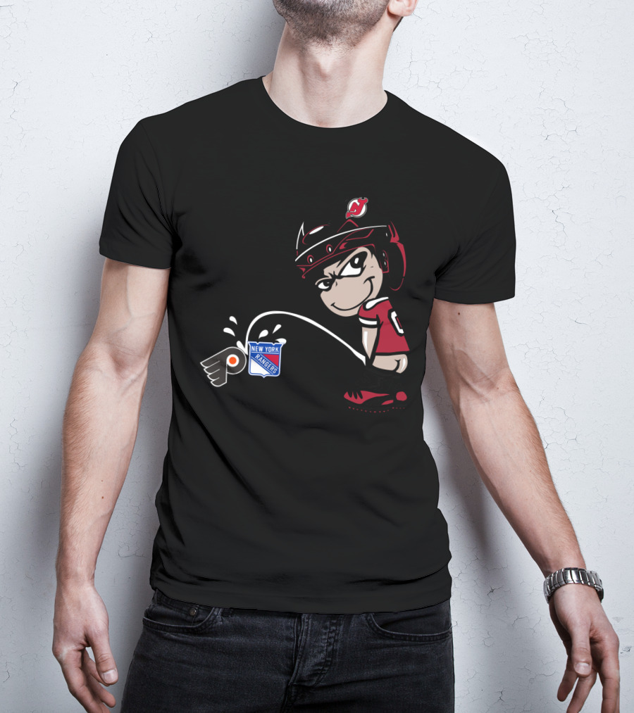 New Jersey Devils Rivalry With Philadelphia Flyers And New York Rangers T-Shirt