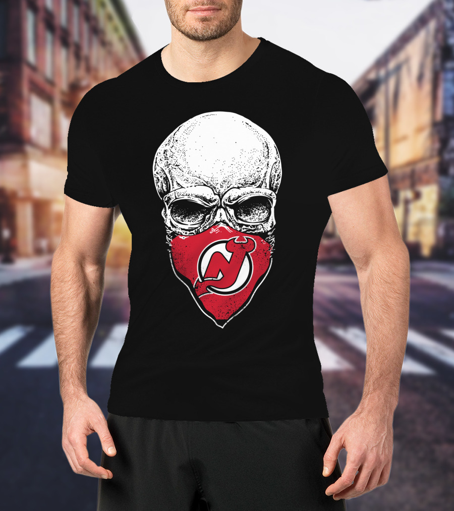 New Jersey Devils Skull Bandana T-Shirt