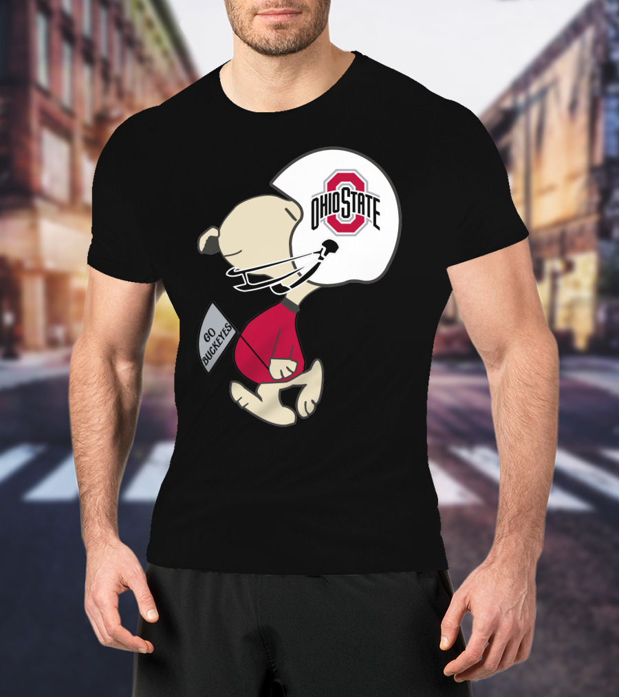 Snoopy Ohio State Buckeyes Go Buckeyes Football Helmet T-Shirt