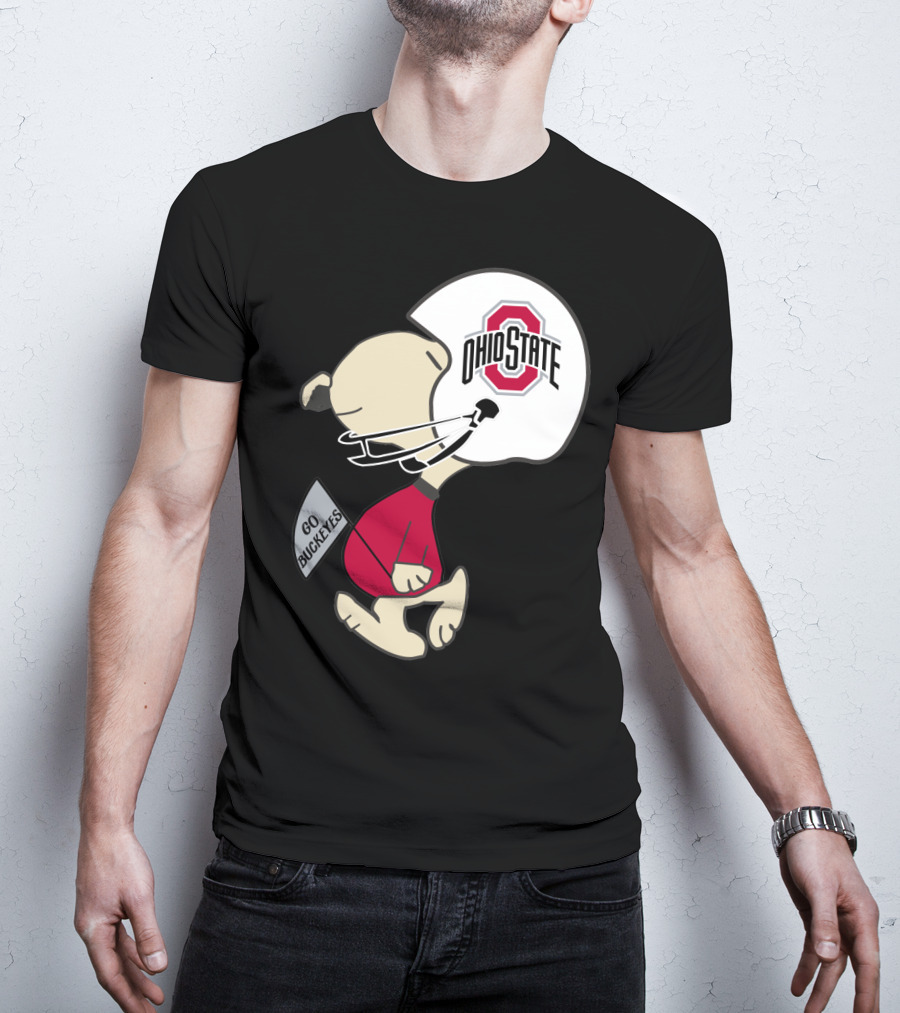 Snoopy Ohio State Buckeyes Go Buckeyes Football Helmet T-Shirt