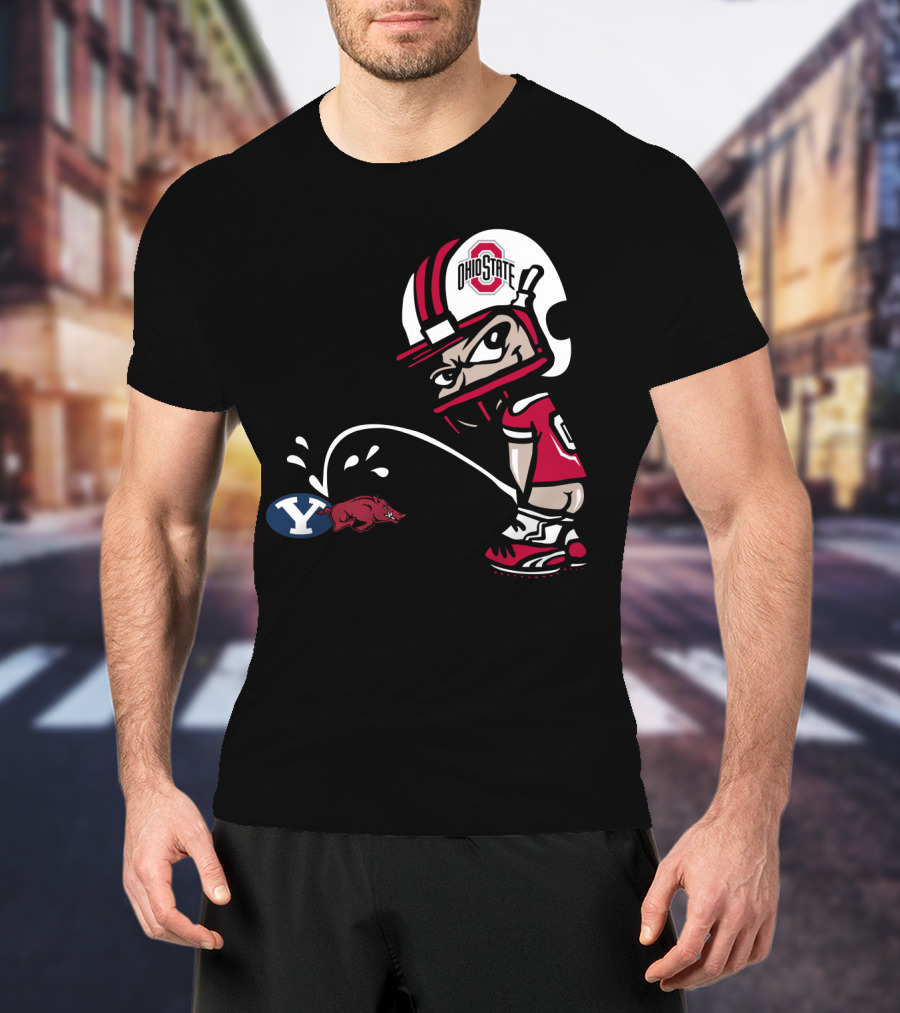 Ohio State Buckeyes Byu Razorbacks Football Cartoon T-Shirt