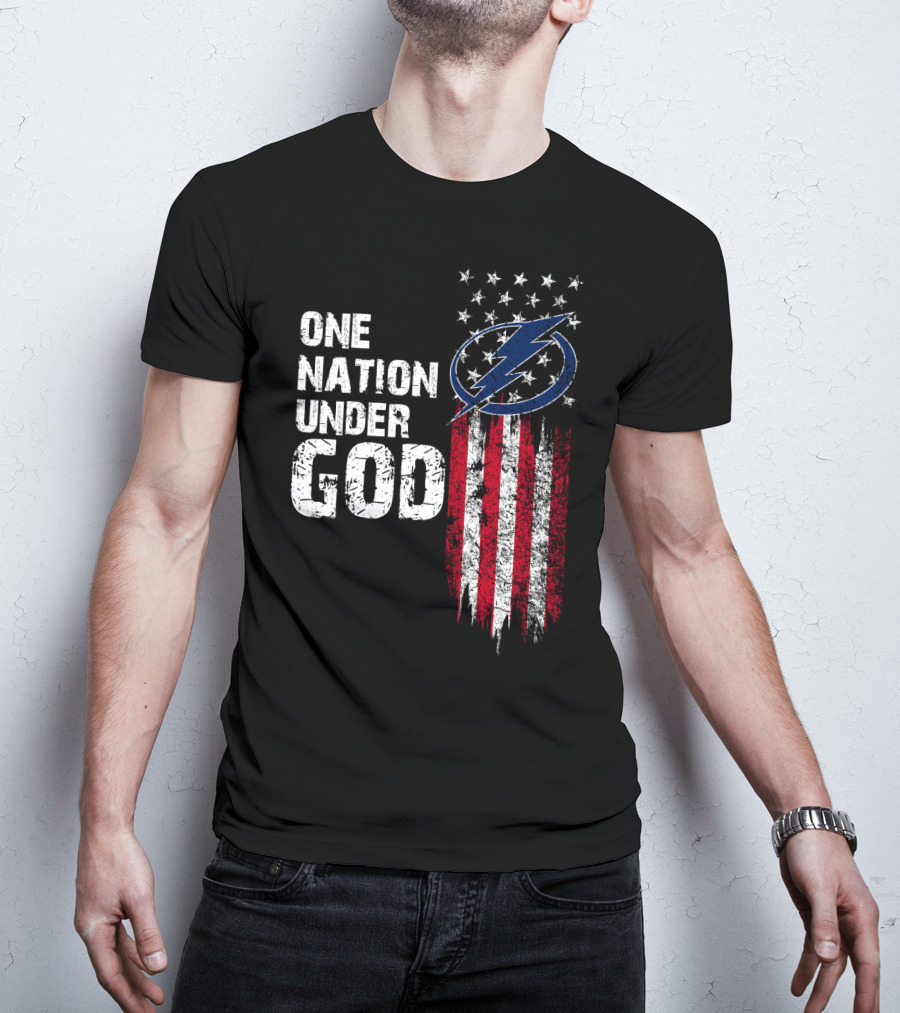 One Nation Under God Tampa Bay Lightning Flag T-Shirt