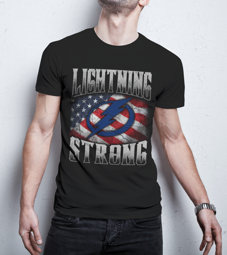 Lightning Strong Tampa Bay American Flag T-Shirt