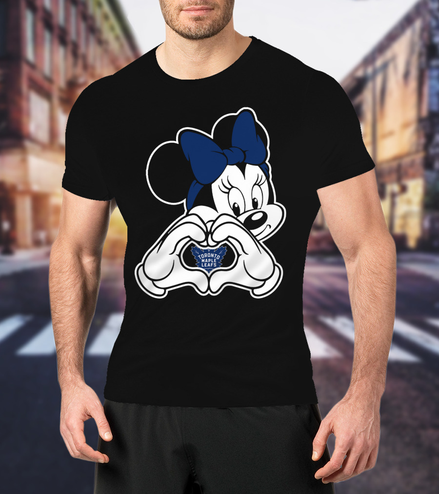 Toronto Maple Leafs Minnie Mouse Heart Hands T-Shirt