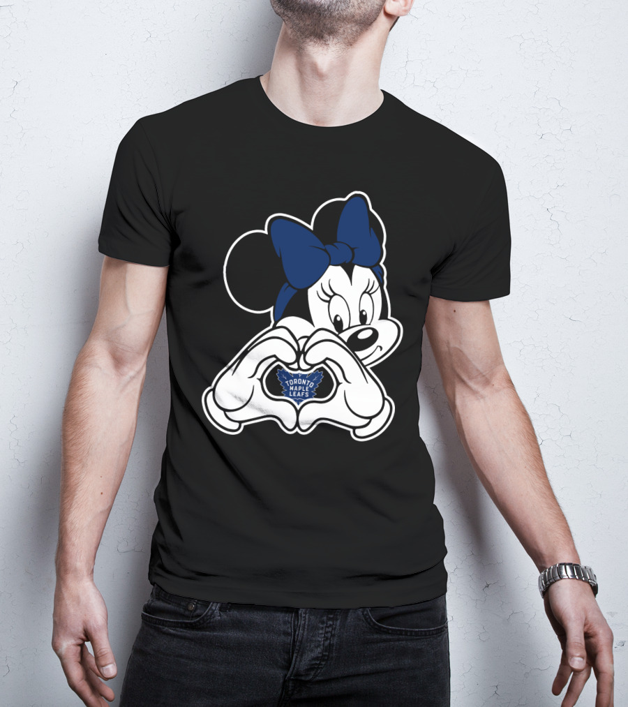 Toronto Maple Leafs Minnie Mouse Heart Hands T-Shirt