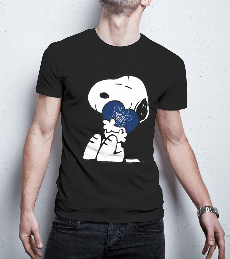 Snoopy Holding Toronto Maple Leafs Heart-Shaped T-Shirt