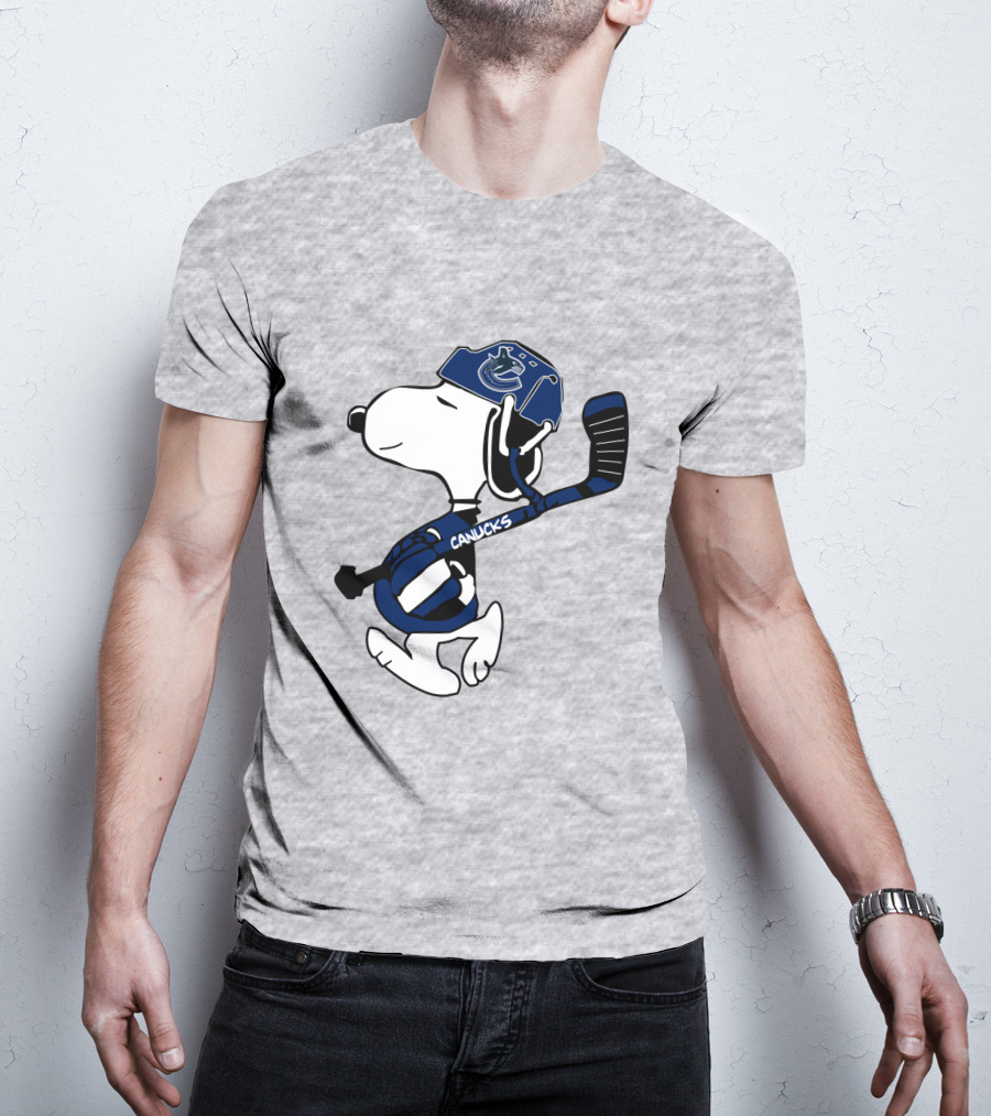 Vancouver Canucks Snoopy Hockey Player T-Shirt