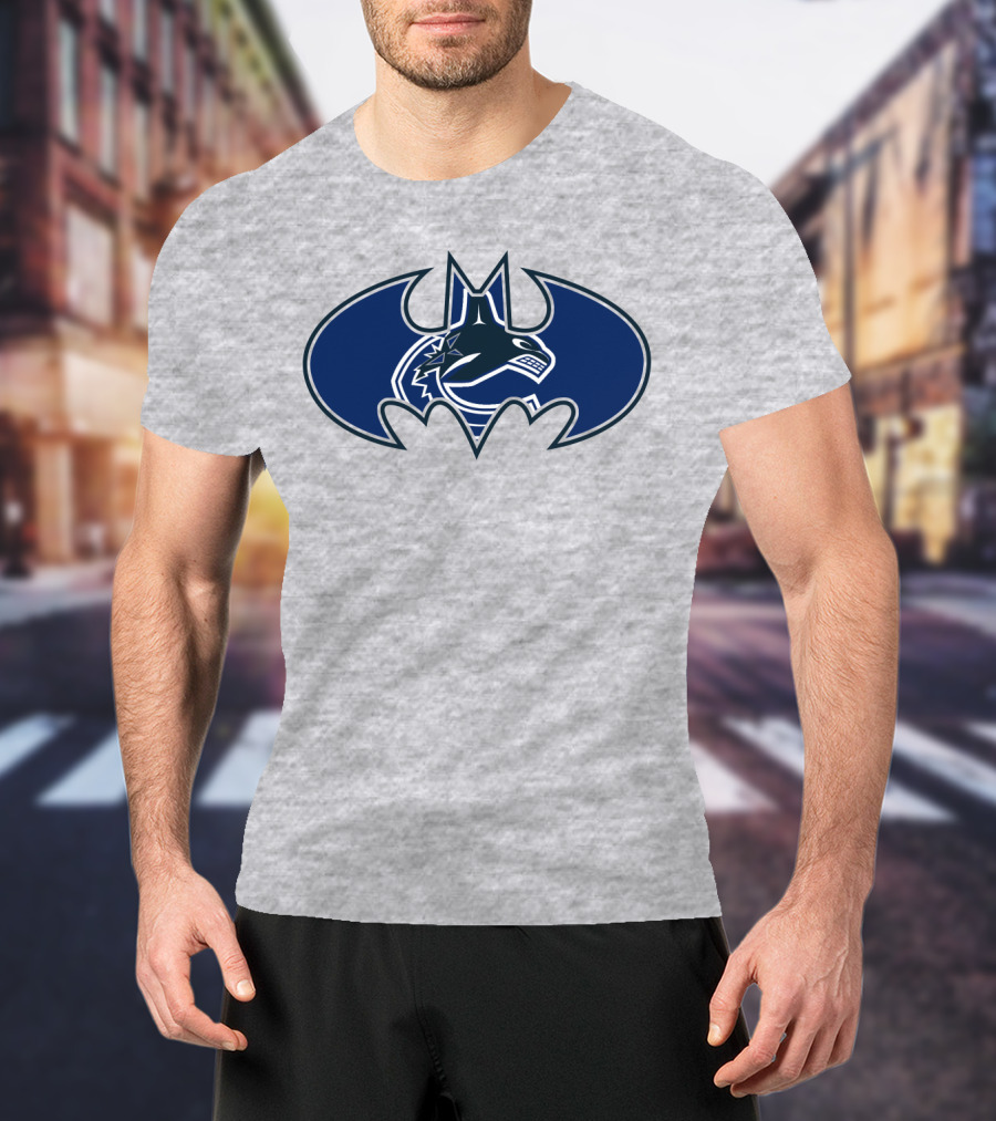 Vancouver Canucks Orca Batman Logo Fusion T-Shirt