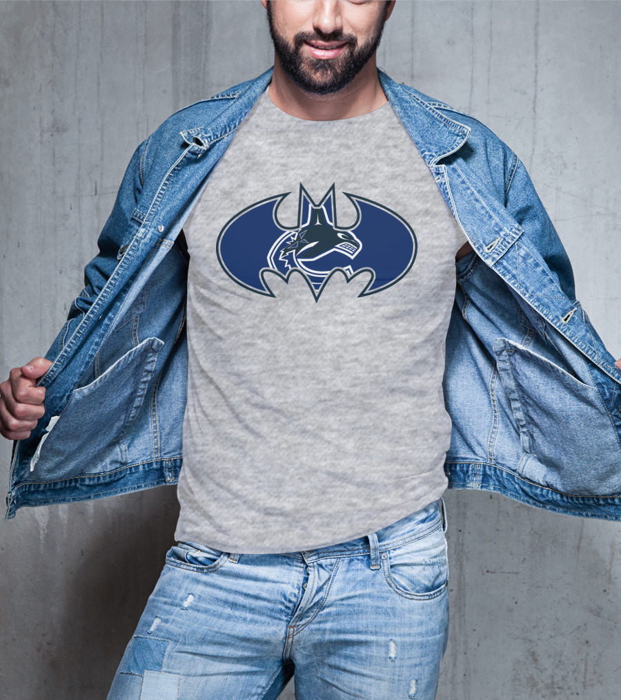 Vancouver Canucks Orca Batman Logo Fusion T-Shirt
