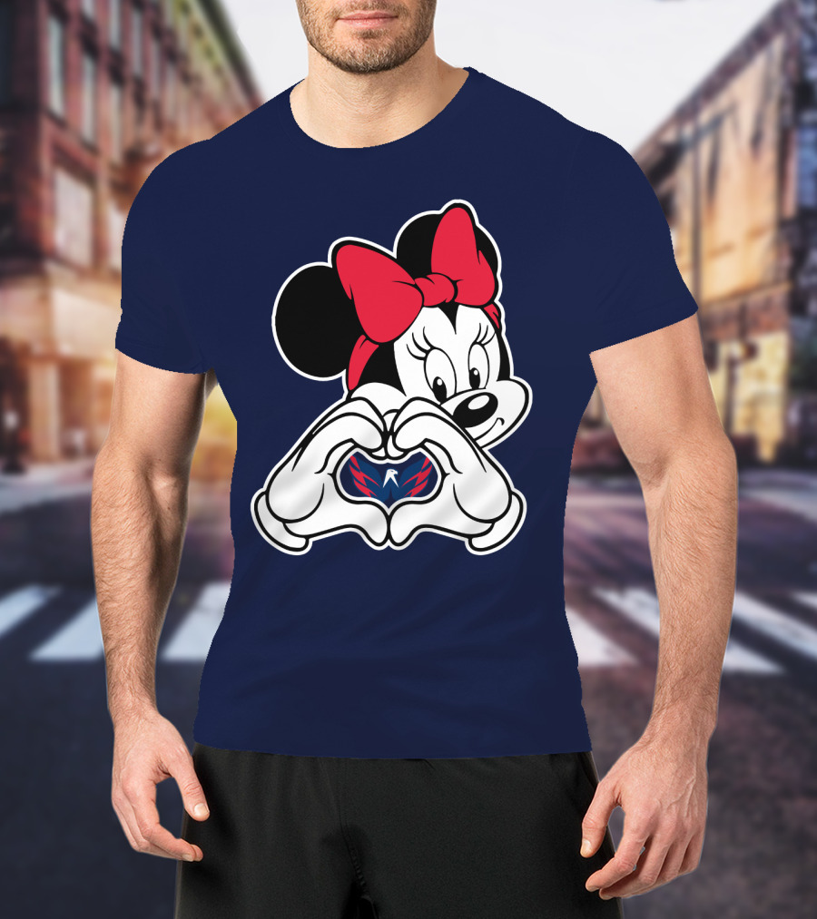 Minnie Mouse Heart Hands Washington Capitals T-Shirt
