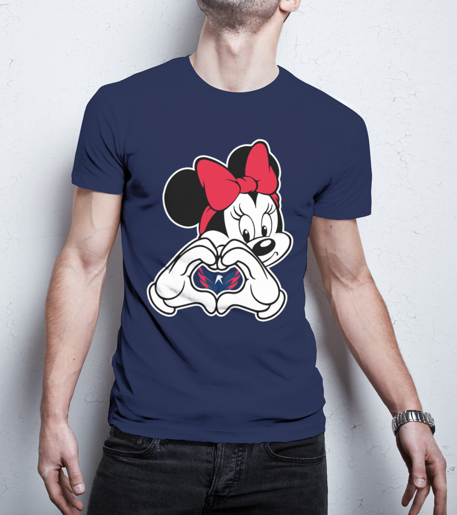 Minnie Mouse Heart Hands Washington Capitals T-Shirt