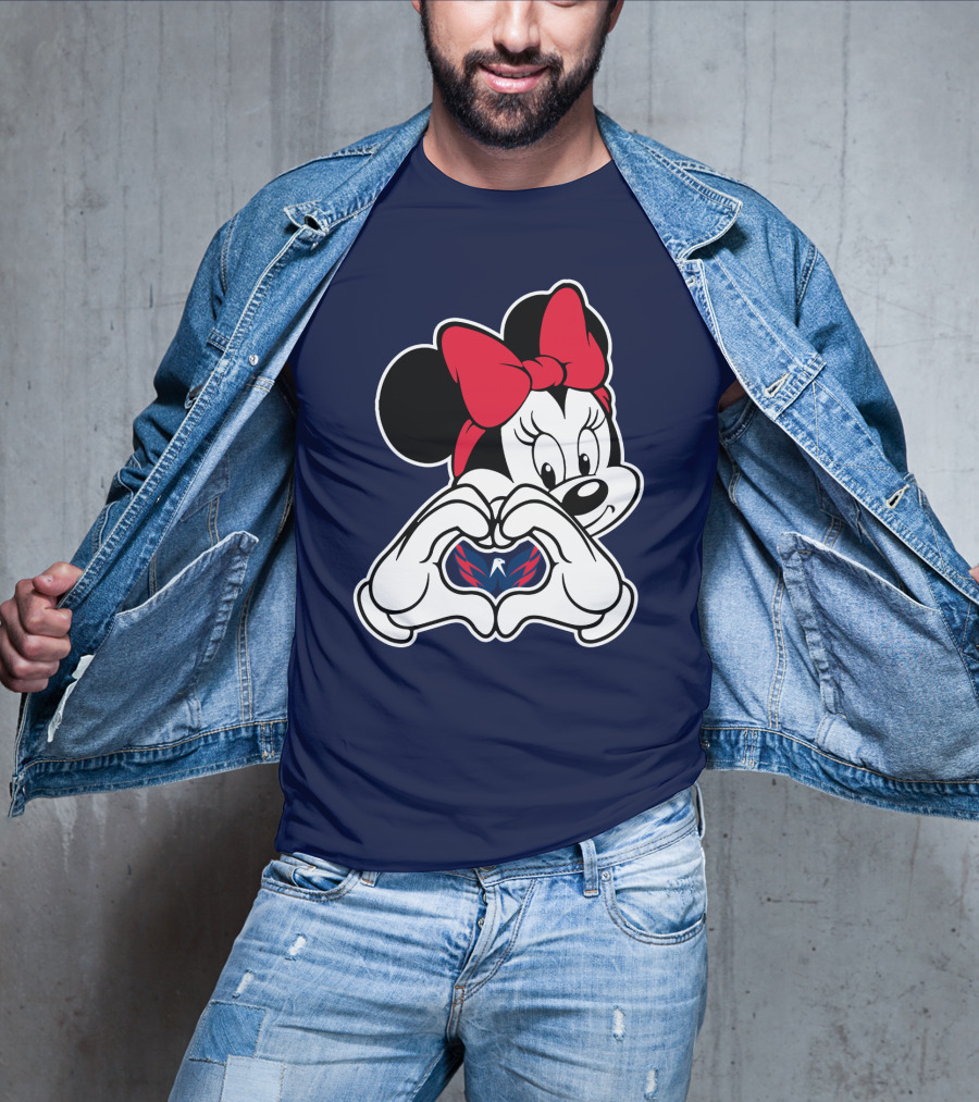 Minnie Mouse Heart Hands Washington Capitals T-Shirt