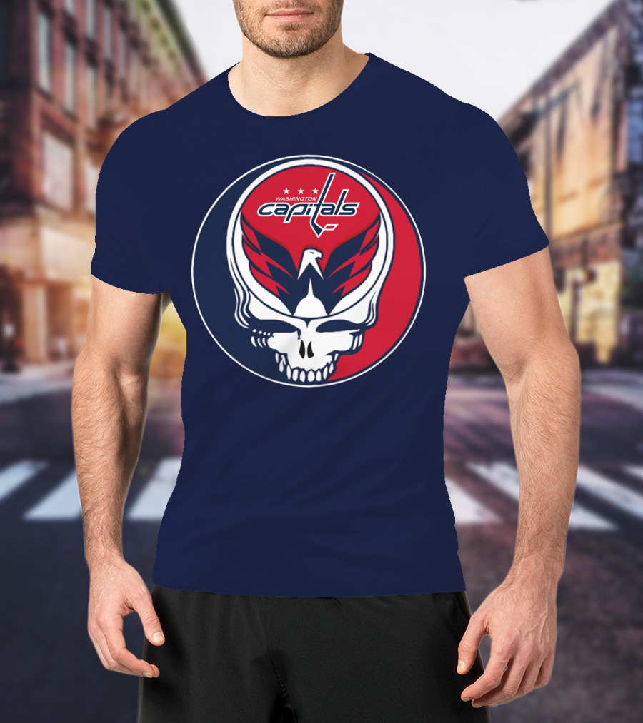 Washington Capitals Deadheads Hockey Logo Crest T-Shirt