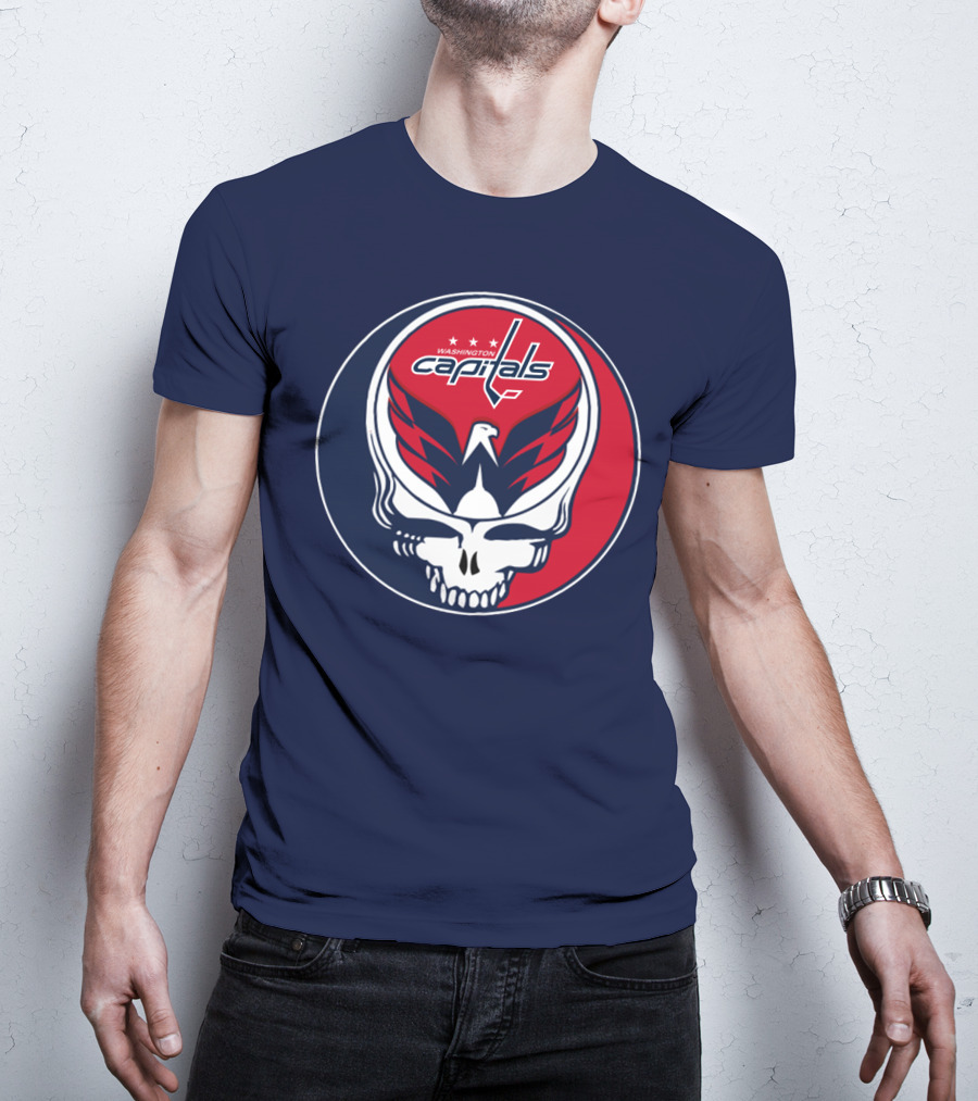 Washington Capitals Deadheads Hockey Logo Crest T-Shirt