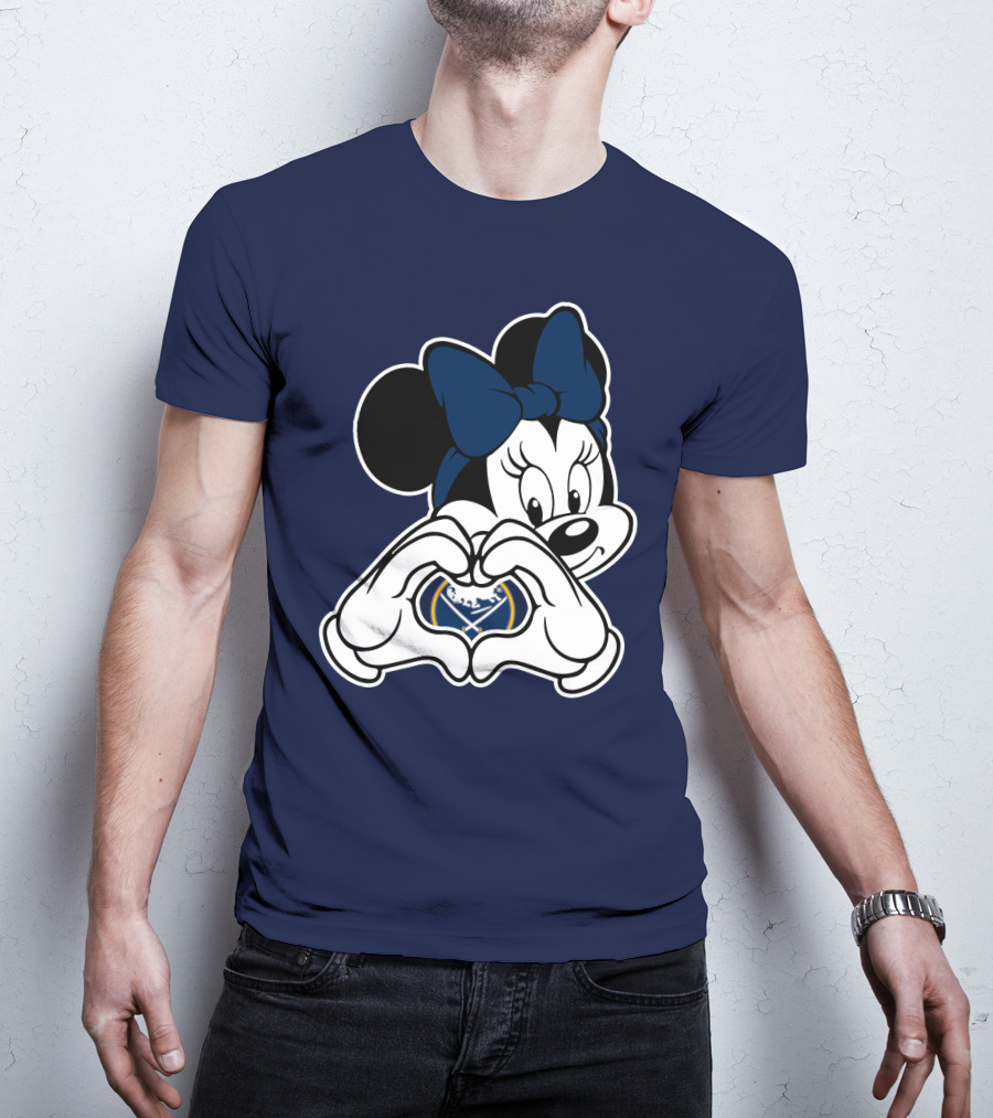Buffalo Sabres Minnie Mouse Heart Hands T-Shirt
