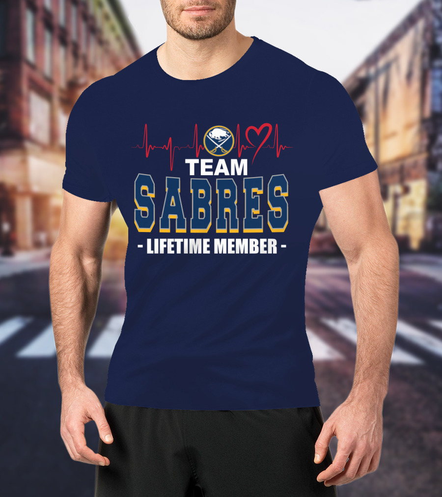 Team Buffalo Sabres Lifetime Member Heartbeat T-Shirt