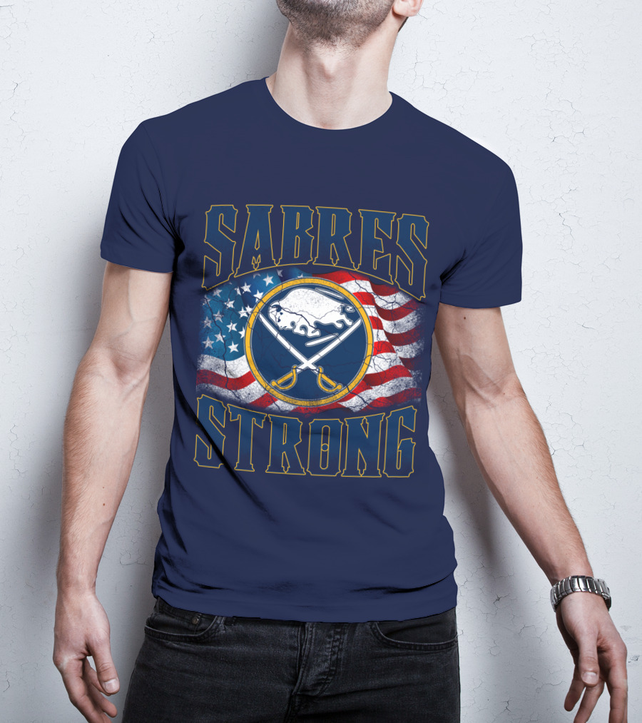 Sabres Strong Buffalo American Flag T-Shirt