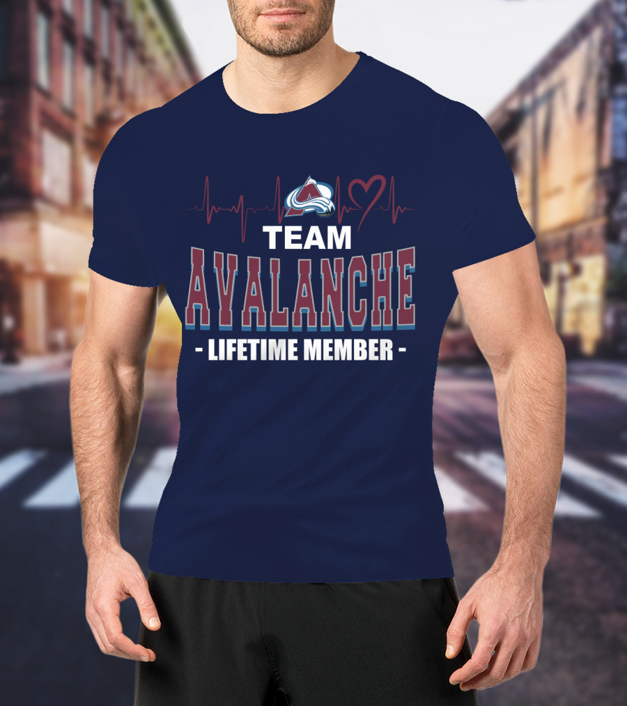 Team Avalanche Lifetime Member Colorado Avalanche Heartbeat T-Shirt