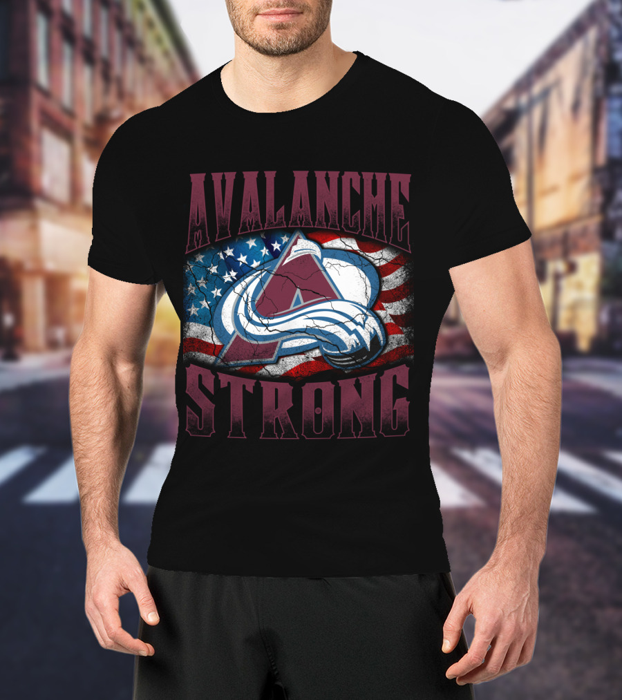 Avalanche Strong Colorado American Flag T-Shirt