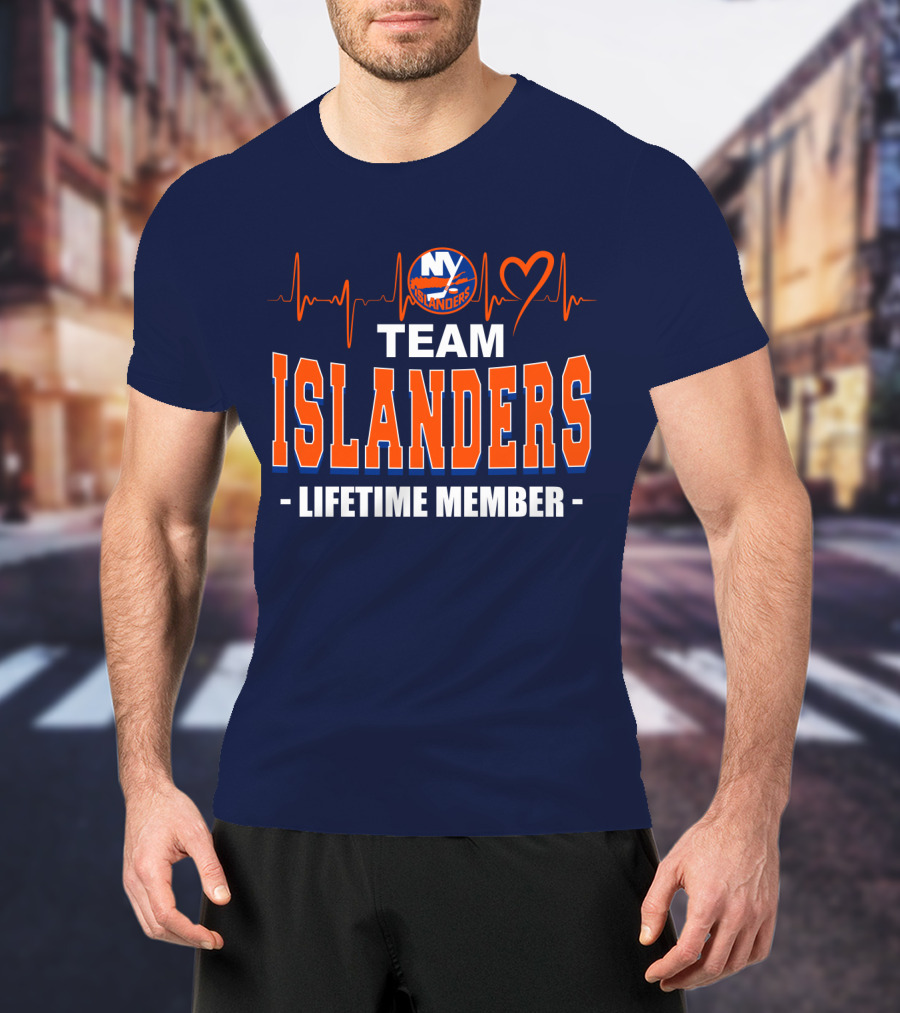 Team Islanders Lifetime Member New York Islanders Heartbeat T-Shirt