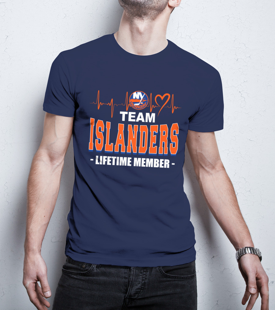 Team Islanders Lifetime Member New York Islanders Heartbeat T-Shirt